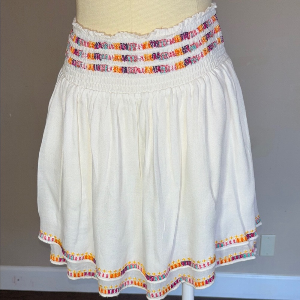 Trina Turk White Skirt with Multicolor Accents